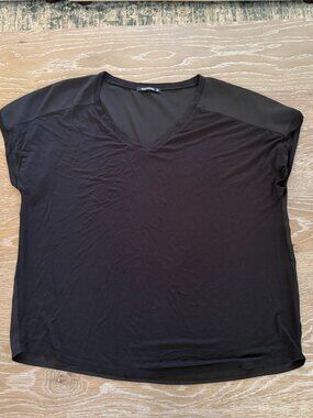 Womens Stitch Fix Pink Clover black wisteria short sleeve knit top size XL